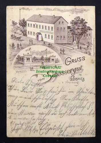 126325 AK Schössergut in Lossnitz bei Freiberg Restaurant Gartenlocal 1898