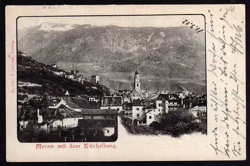 44563 AK Meran Merano 1902 Panorama Italien nach Görlitz
