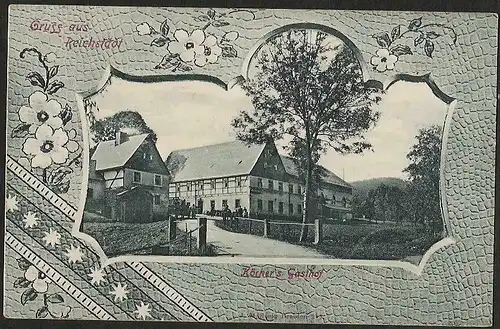 23505 AK Reichstädt Köchers Gasthof , gelaufen 1905
