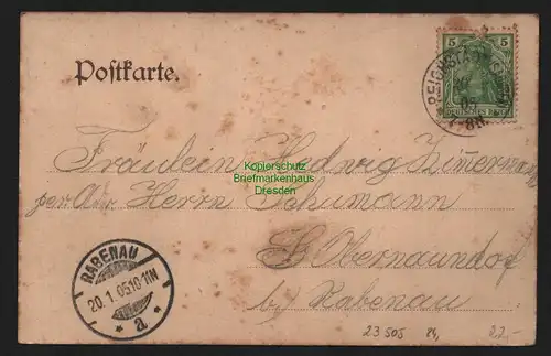 23505 AK Reichstädt Köchers Gasthof , gelaufen 1905
