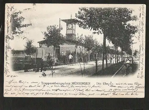22258 AK Truppenübungsplatz Münsingen Die Uhr 1904