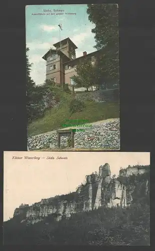 141082 2 AK Kleiner Winterberg 1920 Aussichtsturm Großer Winterberg 1906