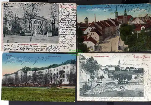 122666 12 AK Bautzen Spree 1901 Lauenstraße ev Seminar Kaserne Kronprinzenbrücke