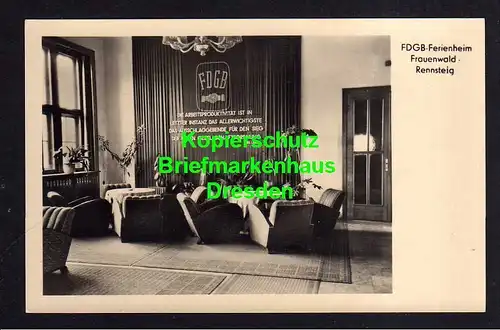 114668 AK Frauenwald Rennsteig FDGB Ferienheim 1953 Propaganda Spruch Lenin