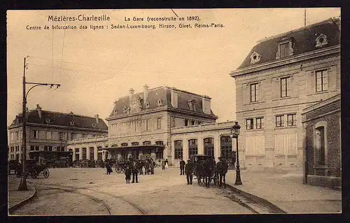45334 AK Mezieres Charleville La Gare Bahnhof 1916