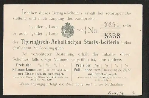 24313 AK Dornburg a. Saale Bahnhof !! Staats Lotterie Werbung Reklame