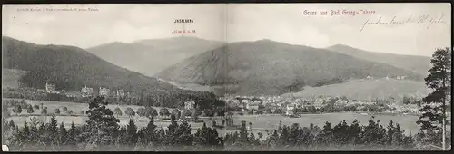 23372 AK Gross Tabarz Panorama mit Inselsberg Doppelkarte Klappkarte 1901