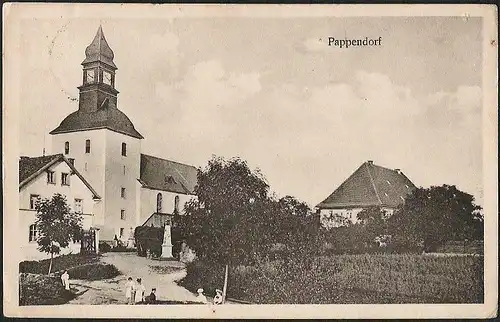 23426 AK Pappendorf Kirche Denkmal Dorfplatz 1926 Striegistal