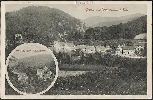 23378 AK Winterstein Thür. Gasthof zum Meisenstein , gelaufen 1913