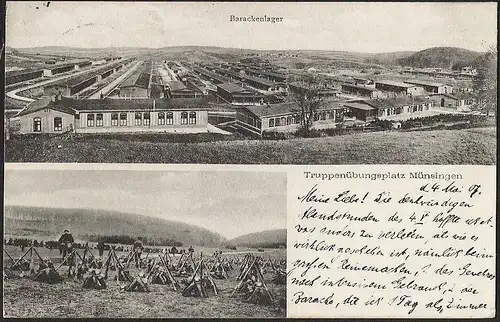 23594 AK Truppenübungsplatz Münsingen Mai 1907 gelaufen Münsingen 5. Mai 1907
