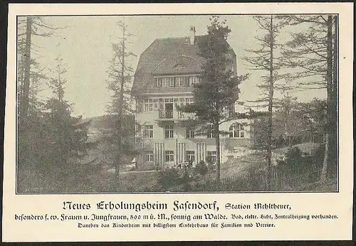 22862 AK Erholungsheim Fasendorf Station Mehltheuer Vogtland 1919