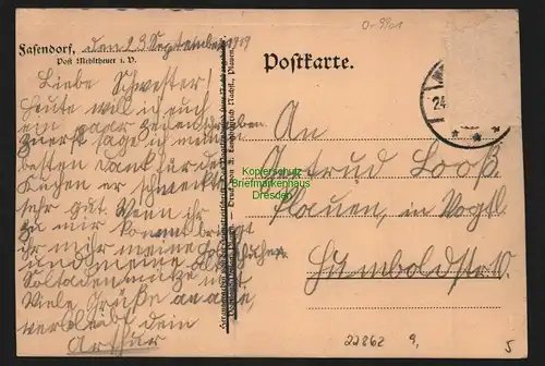 22862 AK Erholungsheim Fasendorf Station Mehltheuer Vogtland 1919