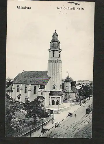 21463 AK Schöneberg Paul Gerhardt Kirche 1913, gelaufen ,  Verlag J. Goldiner