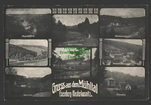 141396 AK Gruss aus dem Mühltal Eisenberg - Klosterlausnitz u 1915 Naupoldsmühle