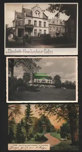 140079 3 AK Eutin Fotokarte Elisabeth Krankenhaus Hotel Uklei Sonnentempel 1907