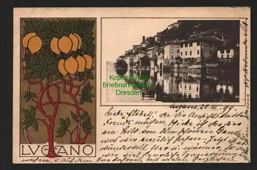 140170 AK Lugano 1899 Jugenstil Zitronenbaum