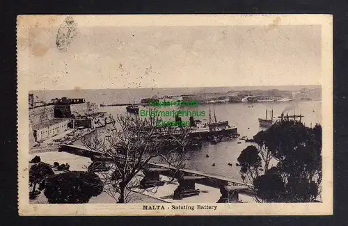 124464 AK Malta 1927 Hafen Saluting Battery