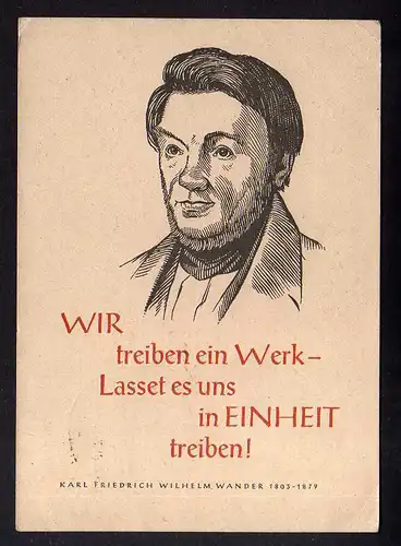 104938 AK Karl Friedrich Wilhelm Wander 3. Pädagogischer Kongress Leipzig 1948 S