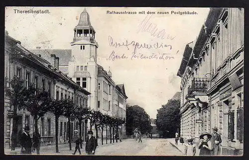 78574 AK Theresienstadt Rathausstrasse Neue Post 1910