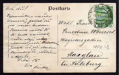 78574 AK Theresienstadt Rathausstrasse Neue Post 1910