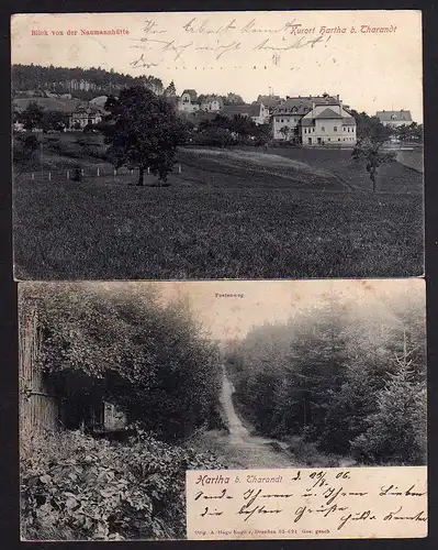 62259 2 AK Hartha b. Tharandt 1906 Blick von der Naumannhütte Poetenweg