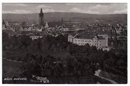 42959 AK Böhm. Budweis 1940 Dt. Dienstpost B. & M.