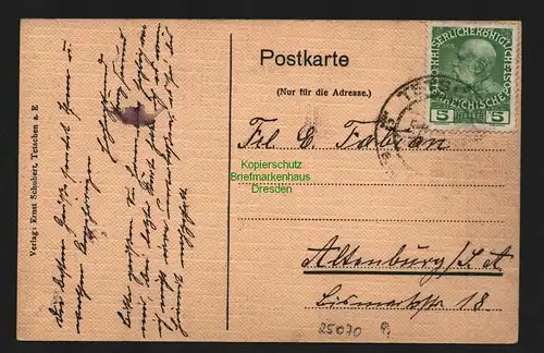25070 AK Tetschen Elbe Stadt Panorama, gelaufen