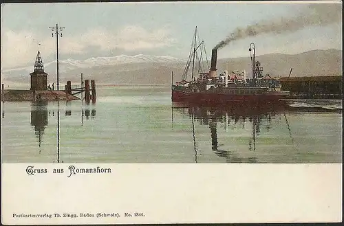23774 AK Romanshorn Hafen Ausfahrt Dampfer 1912 Bezirk Arbon Thurgau Schweiz