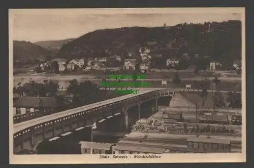 141068 AK Sächs. Schweiz Wendischfähre Brücke um 1920