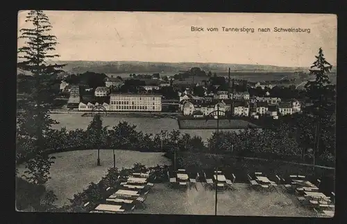 134707 AK Schweinsburg - Culten Bergwirtschaft zum Tannersberg 1918 Bahnpost