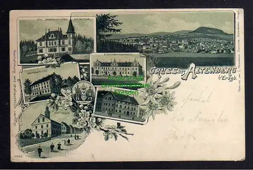 128096 AK Altenberg Erzgebirge Jagdschloss Rehefelde Eisenbahnschule Litho 1901