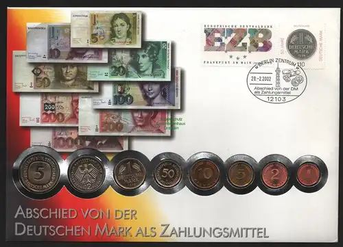 B11497 BRD Deutschland Numisbrief Abschied von der Deutschen Mark Zahlungsmittel
