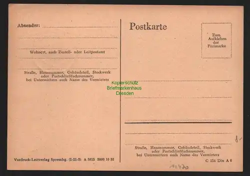 B11470 Karte DDR Propaganda Ueckermünde 1954 Stimme am 27. Juni gegen EVG und