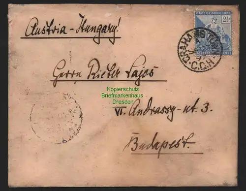 B11366 Brief Cape of Good Hope Grahams Town 1897 nach Budapest