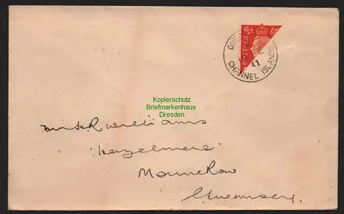 B11353 Brief Deutschland Besetzungsausgaben II. Weltkrieg Kanalinseln Guernsey