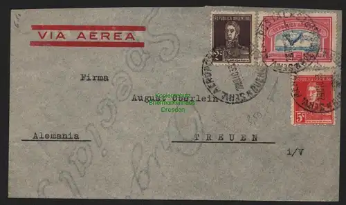 B11338 Brief Buenos Aires Argentinien 328 1933 nach Treuen Vogtland