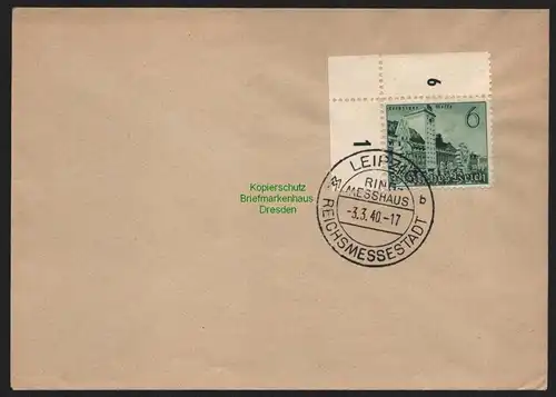 B11315 Brief Deutsches Reich DR 740 Leipziger Frühjahrsmesse 1940 FDC Ersttag