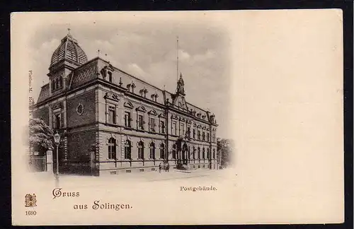 80186 AK Solingen Postgebäude um 1900
