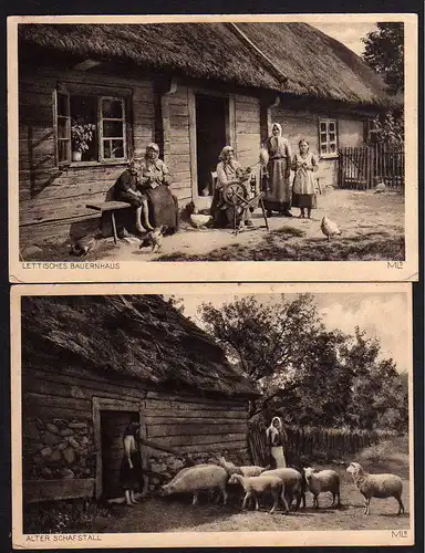 67290 AK Lettisches BauernhausSchafstall 1917 Feldpost