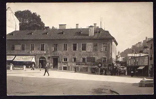 63394 AK Salzburg Makartplatz Fotokarte um 1920 Buchdruckerei Mozarts Wohnhaus