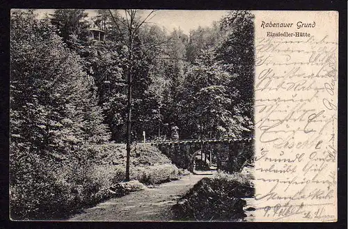 60153 AK Rabenauer Grund Einsiedler Hütte 1905 Brücke