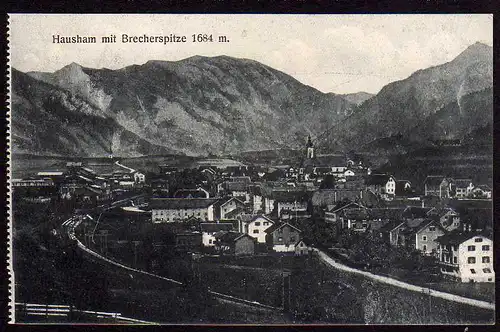 37576 AK Hausham Oberbayern mit Brecherspitze um 1920