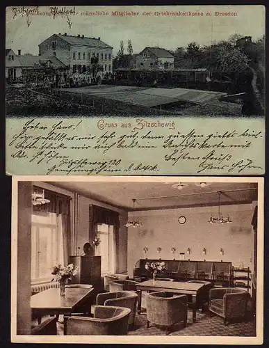 37663 2 AK Kötzschenbroda Zitzschewig 1899 + 1934