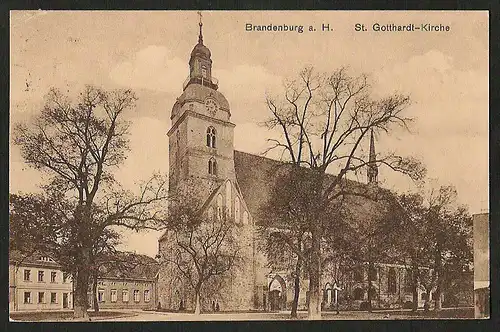 25656 AK Brandenburg a. H. St. Gotthard Kirche 1919, gelaufen 1919