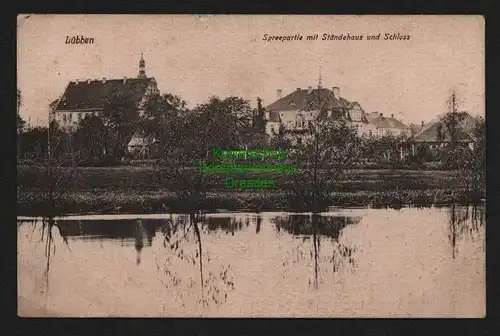 140367 AK Lübben Spree Ständehaus Schloss 1921 Luckau