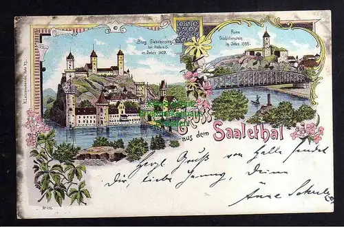 122835 AK Saaletal Litho Burg Giebichenstein 1900