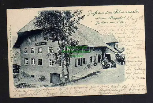 122815 AK Schwarzwald Bernau Riggenbach Gasthaus zum Adler 1903