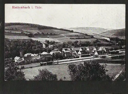 22723 AK Rottenbach Thüringen Bahnhof 1909 Verlag : Heinecke , Rudolstadt