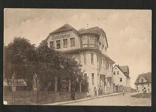 22779 AK Hirschberg a. S. Hotel zum Erbprinz Erbprinzen, gelaufen 1922