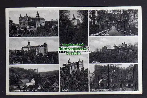 130870 AK Fürstenstein Die Perle Schlesiens 1941 Burg Schloss Burghof